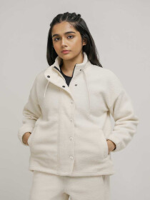 Women's Cream White Sherpa Jacket