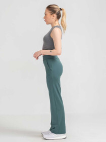 Women's Green B-Fit Straight Fit Pants