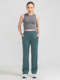 Women's Green B-Fit Straight Fit Pants