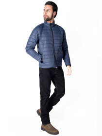 Men Navy Blue/Grey Short Body Slim-Fit Full-Sleeves Puffer Jackets - Pack Of 2