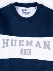 Little Boys Navy Blue and White Sweat Suit