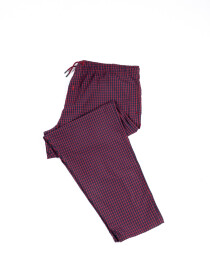 Burgundy Gingham Plaid Cotton Relaxed Pajama
