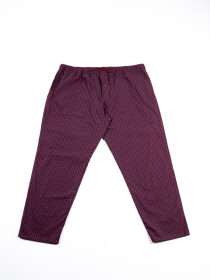 Burgundy Gingham Plaid Cotton Relaxed Pajama