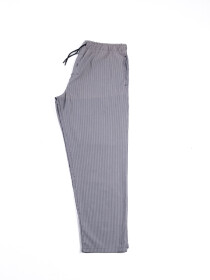 Gray Striped Cotton Relaxed Pajama