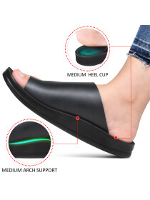 Women Black Neritic Comfortable Slides