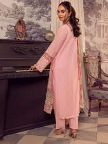 Women Pink 3pc Printed Lawn Suit
