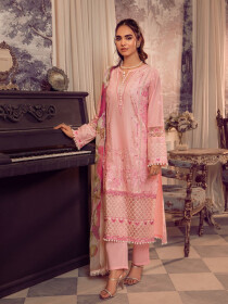 Women Pink 3pc Printed Lawn Suit