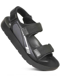 Men Black Rupert Casual Dual Adjustable Strappy Sandals