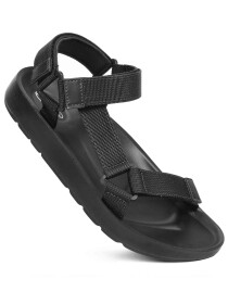 Men’s Black Ozias Adjustable Velcro Strap Open Toe Sandals