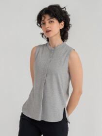 Women's Grey Heather Sleeveless Shirt