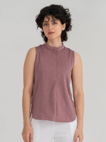 Women's Mauve Sleeveless Shirt