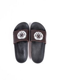 Men Brown Lion Style Slides