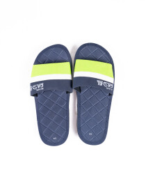 Men Navy/Green Slides