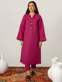 Women Magenta Pink 2 Piece Stitched Suit