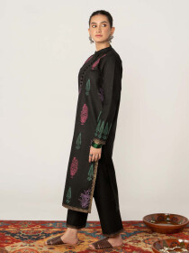 Women Black 2 Piece Stitched Suit
