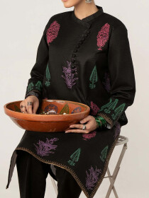 Women Black 2 Piece Stitched Suit