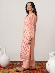 Women Peach Pink  2 Piece Stitched Suit