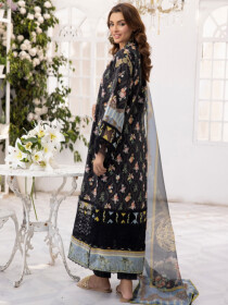 Women Night Garden Unstitched Three PCs Suit