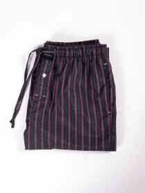 Men Charcoal & Maroon Lining Cotton Pajama