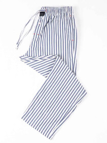 Men Slate blue & White Lining Cotton pajama