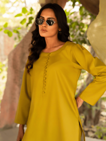 Women Solid Mustard Co-Ord Set - Nudora