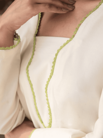 Women Solid Off White Co-Ord Set - Nuvora