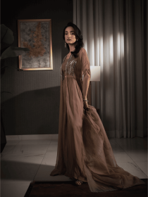 Women Brown 3 Piece Stitched Suit - Sehrin