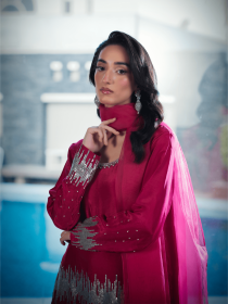 Women Pink 3 Piece Stitched Suit - Kalore