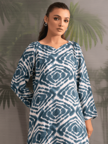 Women Blue/Off-White Long Dress