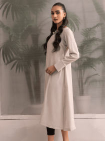 Women Beige Stripy Long Dress