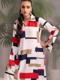 Women Multi Neoplasticism Long Dress
