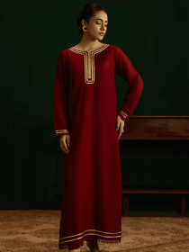 Women Red Formal 2 Piece Stitched Suit - firebrick