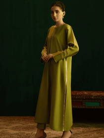Women Mustard Formal 2 Piece Stitched Suit - beryl