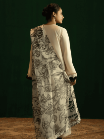 Women Beige 3 Piece Stitched Suit - Kasha