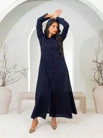 Women French Navy Long Dress