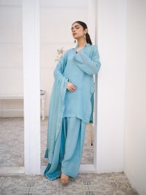 Women Cyan Farshi Shalwar Set