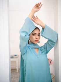 Women Cyan Farshi Shalwar Set