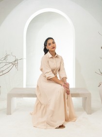 Women Bisque Fawn Long Dress