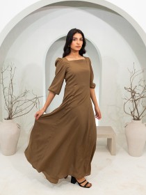 Women Khaki Long Dress
