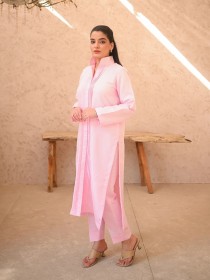 Women Misty Rose Two Peice Dress