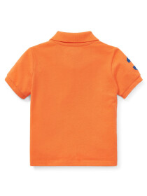 Cotton Mesh Polo Shirt - Orange
