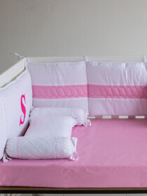 Pink/White 10 Pcs Cot Bedding Sets