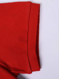 Big Kids - Cotton Mesh Polo Shirt - Red