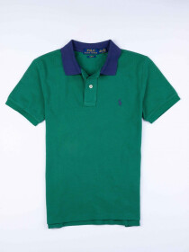 Big Kids - Cotton Mesh Polo Shirt - Green