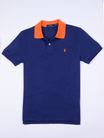 Big Kids - Cotton Mesh Polo Shirt - Blue