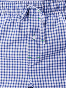 White and Blue Check Cotton Baggy Pajamas