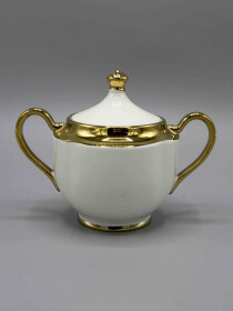 17 Pcs Solid Tea Set with Golden Lining