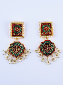 Kundan Meenakari Earrings