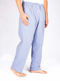 Blue and White Check Cotton Baggy Pajamas