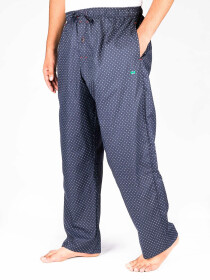 Navy Printed Cotton Blend Relaxed Pajamas